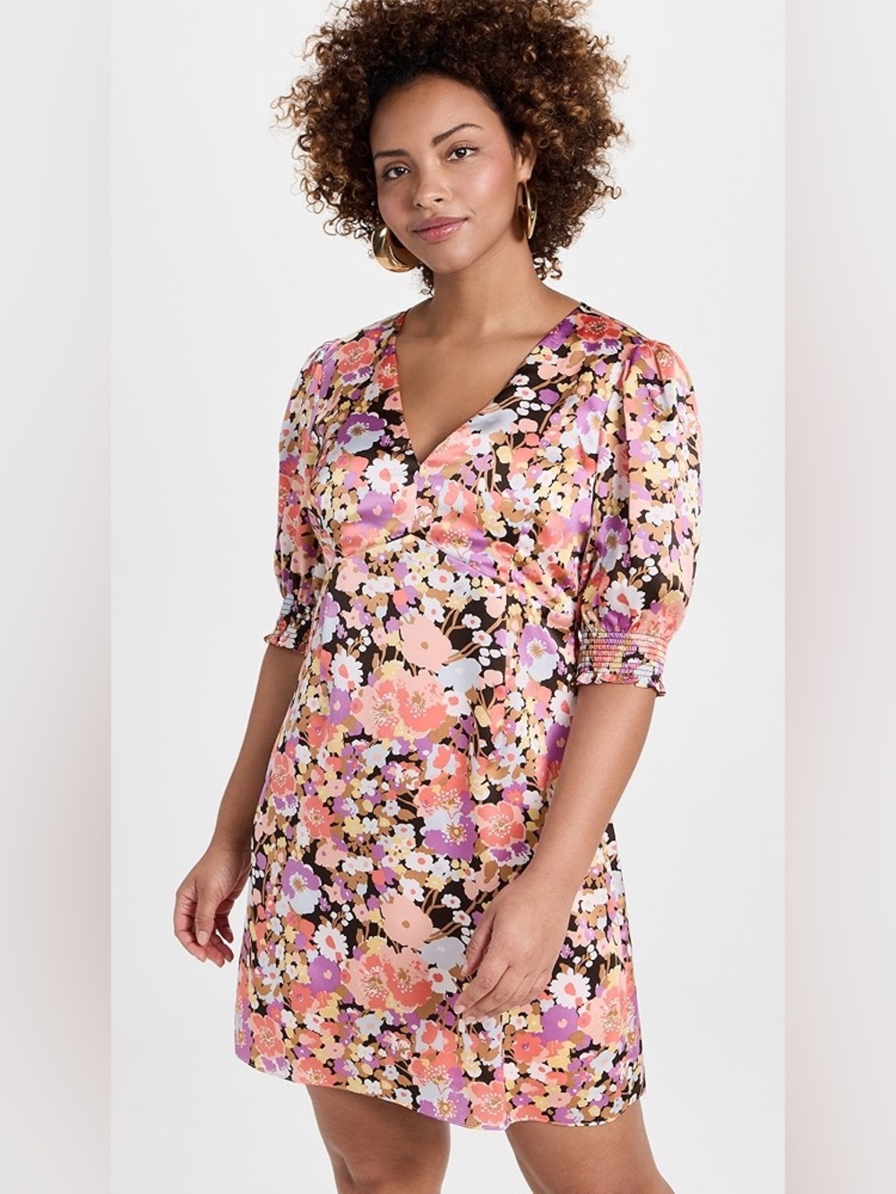 Rails Roma Pink Aster Floral Wedding Guest Spring Lined Mini Dress.